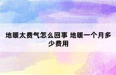 地暖太费气怎么回事 地暖一个月多少费用